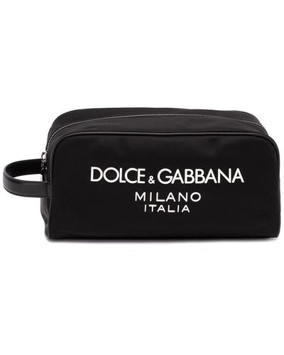 Dolce & Gabbana Toiletry Bag With Rubberized Logo - Black
