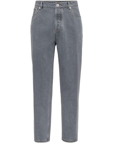 Brunello Cucinelli Grayscale Straight-Leg Jeans - Grey