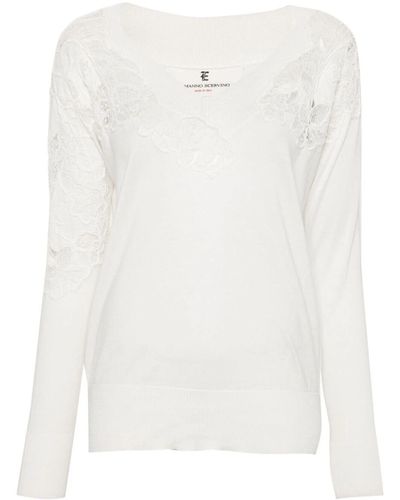 Ermanno Scervino Corded-lace Sweater - White