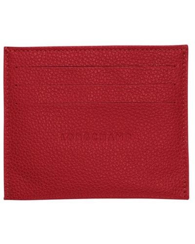 Longchamp Le Foulonné Card Holder - Red