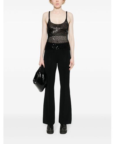 Ermanno Scervino Exposed-seam detail flared trousers - Nero