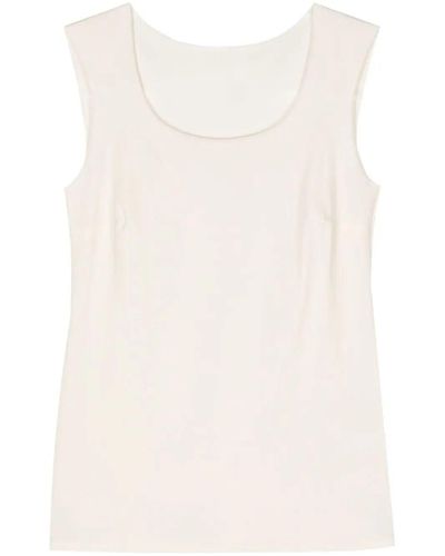 Patrizia Pepe Round-neck Tank Top - Natural