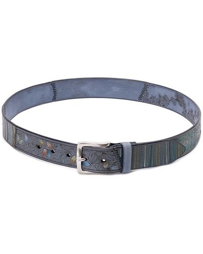 Orciani `patch Stain` Leather Belt - Blue
