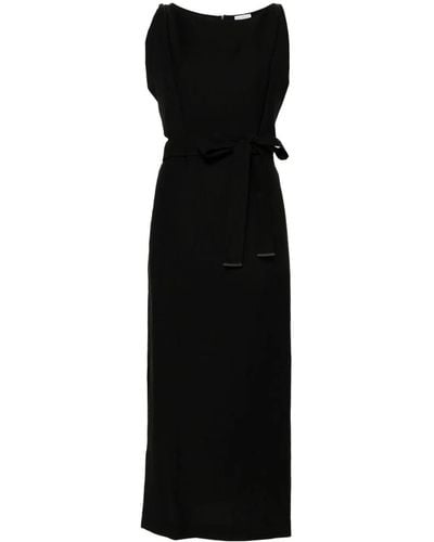 Brunello Cucinelli Wrap-style Midi Dress - Black