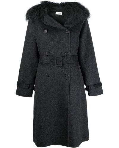 P.A.R.O.S.H. Double-breasted Wool Trench Coat - Black
