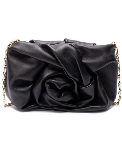 Burberry `Rose` Clutch Bag With Chain - Black