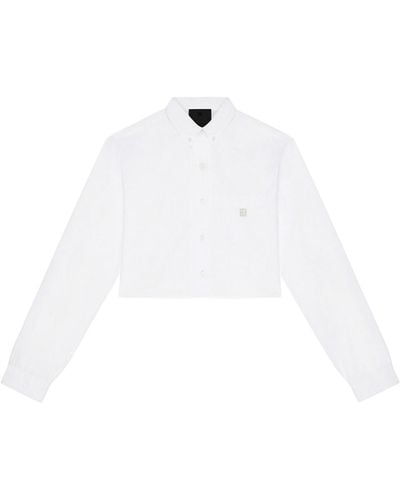 Givenchy Cropped Shirt In Poplin - White