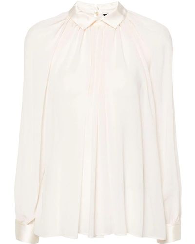 Elisabetta Franchi Bow-detail Georgette Blouse - White