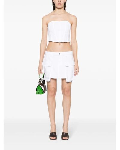 3x1 `Celine Cargo` Denim Mini Skirt - Bianco