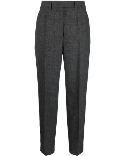 Prada Virgin Wool Pressed-crease Tailored Pants - Gray