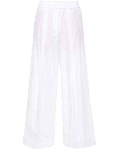 Brunello Cucinelli Elastic-waist Wide-leg Pants - White