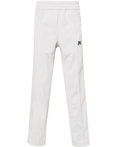 Palm Angels Trackpants With Monogram Embroidery - White