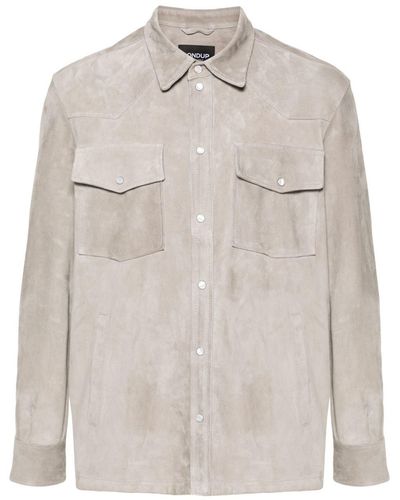 Dondup Leather Shirt Jacket - Natural