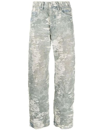 Purple Brand Jacquard Relaxed Straight Pants - Gray