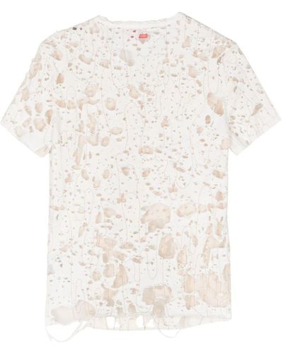 DIESEL T-shirt effetto consumato t-uncyna - Bianco