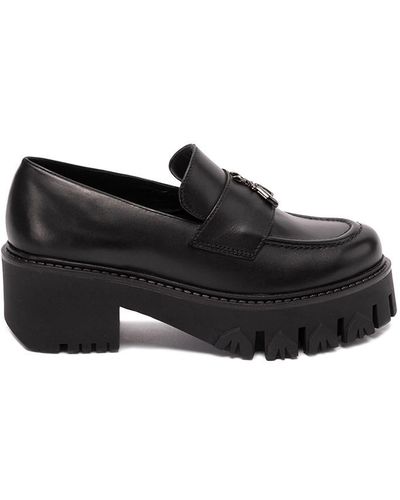 Patrizia Pepe Leather Loafers - Black