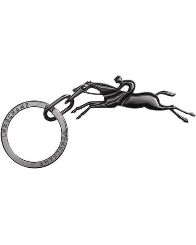 Longchamp `metal Horse` Key Ring - Black