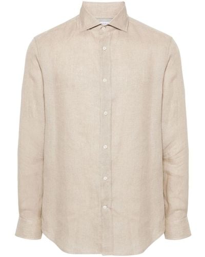 Brunello Cucinelli Long-sleeves Linen Shirt - Natural