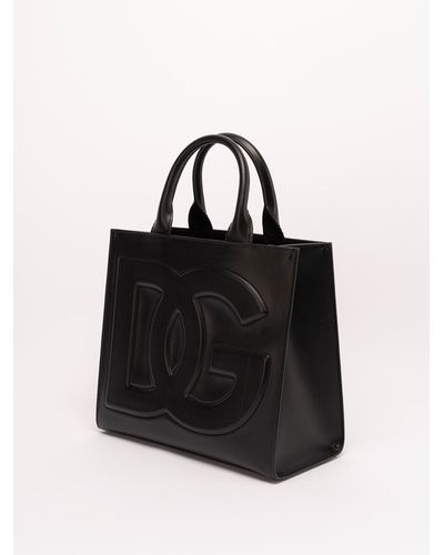 Dolce & Gabbana | Borsa shopping DG Daily mini in pelle di vitello con logo frontale | female | NERO | UNI