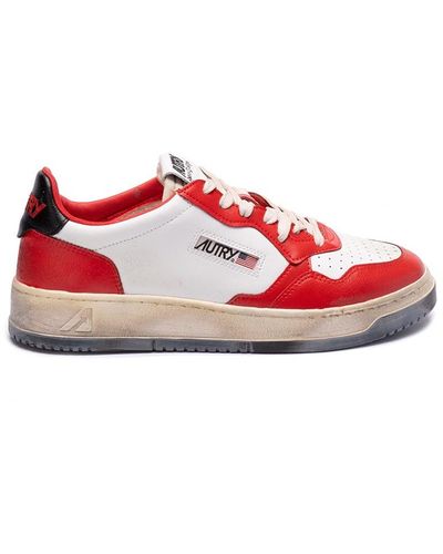 Autry `Sup Vint Low` Leather Sneakers - Red