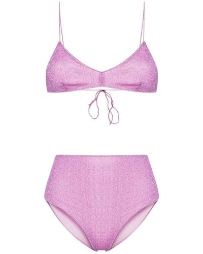 Oséree Lumiere Triangle Bra Bikini - Purple