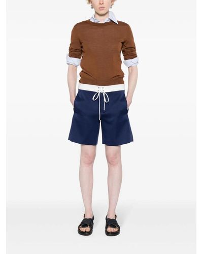 Miu Miu Shorts con applicazione logo - Blu