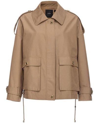 Pinko Spread-collar Long-sleeve Jacket - Brown