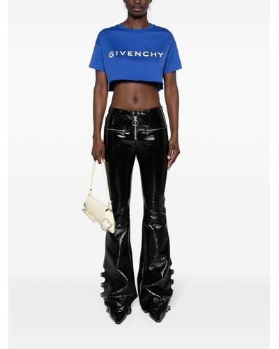 Givenchy ` Archetype` Cropped T-Shirt - Blu