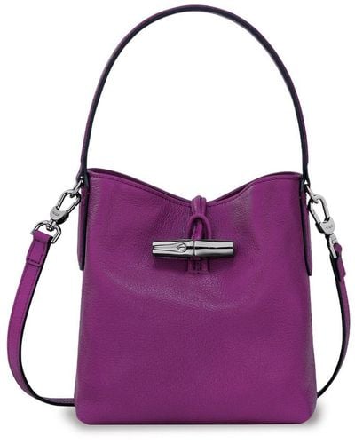 Longchamp `Roseau Essential Colors` Extra Small Bucket Bag - Viola