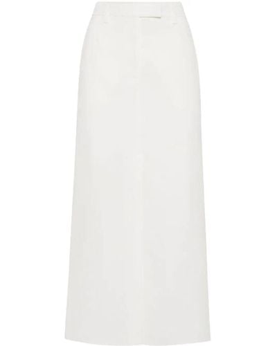 Brunello Cucinelli High-Waisted Maxi Skirt - White