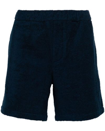 Prada Logo-plaque Cotton Shorts - Blue