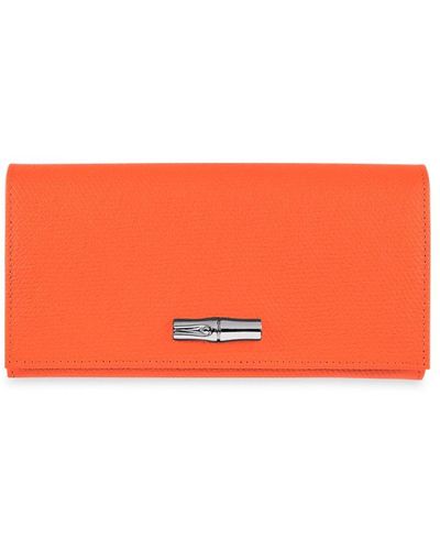 Longchamp `Roseau` Wallet - Orange