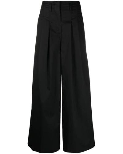 Peserico High-waist Wide-leg Pants - Black