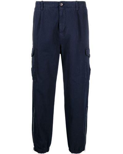 Brunello Cucinelli Straight-leg Cotton Cargo Trousers - Blue
