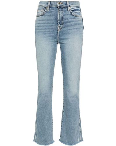 7 For All Mankind `Hw Slim Kick Luxe Vintage Love Soul With Distressed - Blue