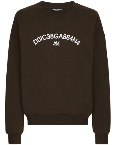 Dolce & Gabbana Logo-Print Cotton Sweatshirt - Black