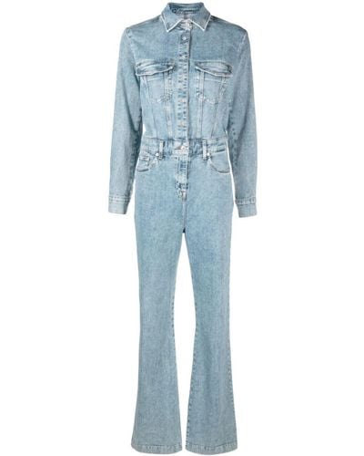 7 For All Mankind `Luxe Jumpsuit Morning Sky` Denim Jumpsuit - Blue