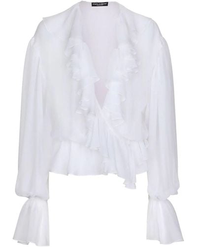 Dolce & Gabbana Blouse With Ruffle Details - White