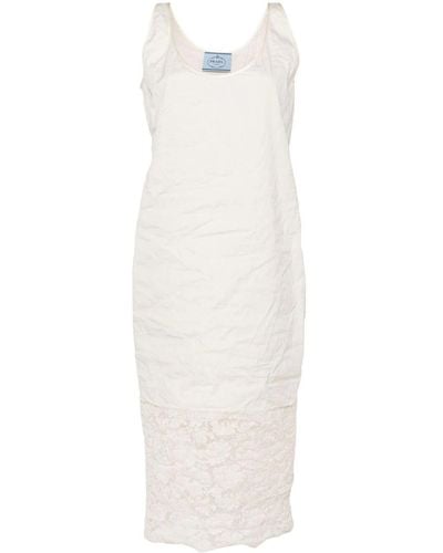 Prada Lace-detail Midi Dress - White