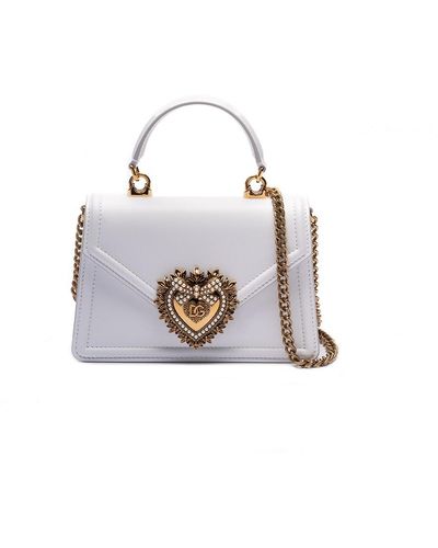 Dolce & Gabbana Small `devotion` Top-handle Bag - White