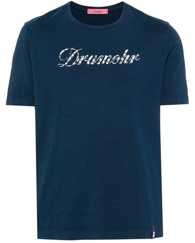 Drumohr Print T-Shirt - Blue