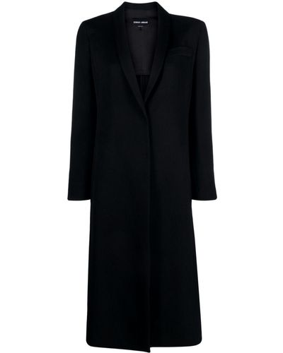 Giorgio Armani Single-breasted Wool-blend Coat - Black