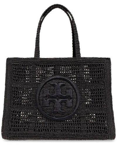 Tory Burch `ella` Hand-crocheted Large Tote Bag - Black