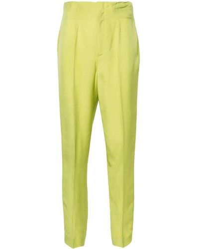 Ralph Lauren `Ramona` Ankle Pleated Trousers - Yellow
