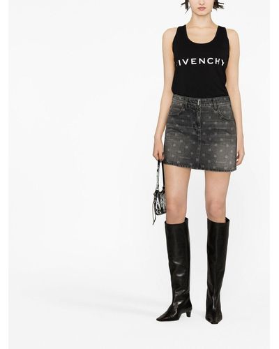 Givenchy Top in cotone con logo - Nero
