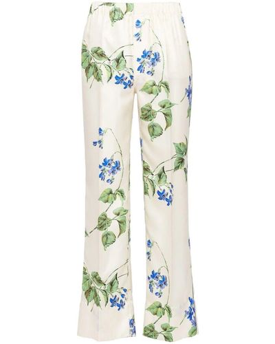 Prada Floral Twill Trousers - Multicolour