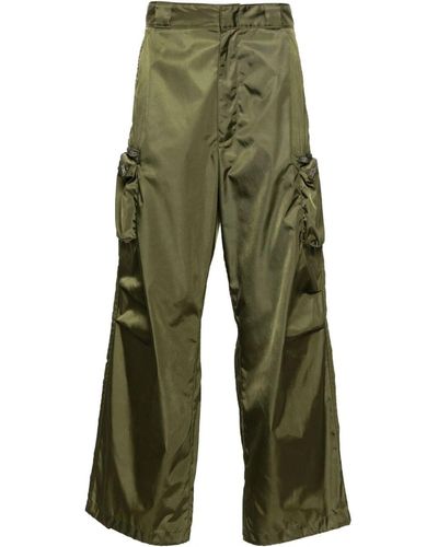 Prada Wide-Leg Cargo Trousers - Green