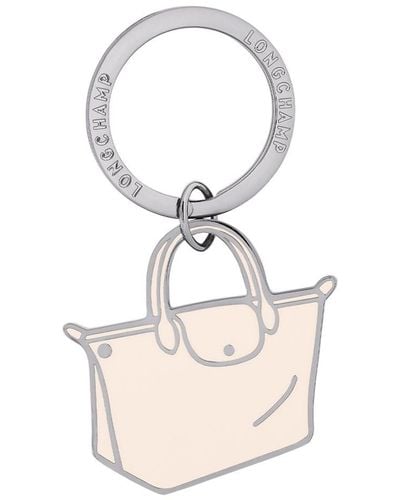 Longchamp `Le Pliage Xtra` Key Ring - White