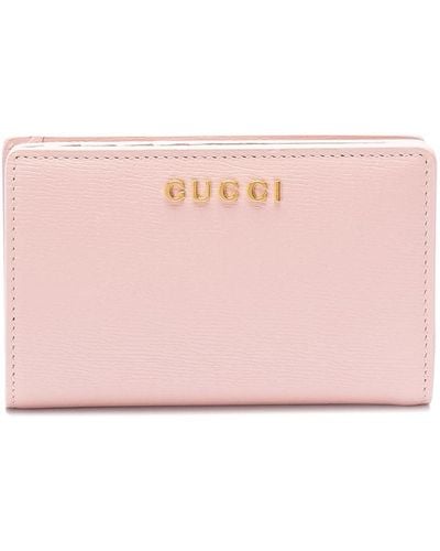 Gucci ` Script` Zip Around Wallet - Pink