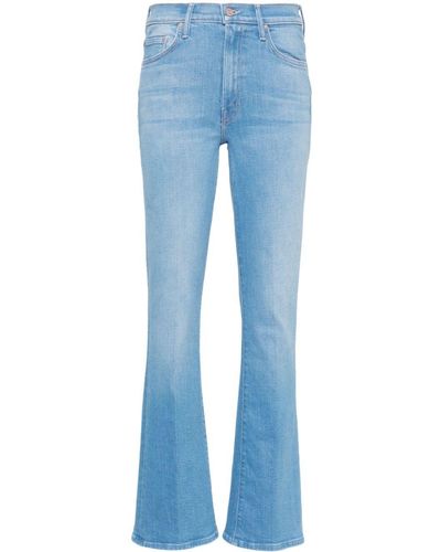 Mother The Outsider Sneak Mid-rise Flared Jeans - Blue